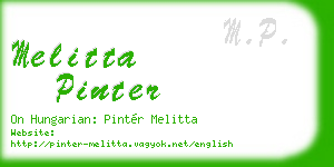 melitta pinter business card